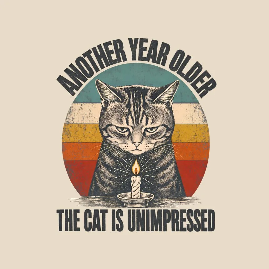 Another Year Older The Cat Is Unimpressed — funny cat tote bag