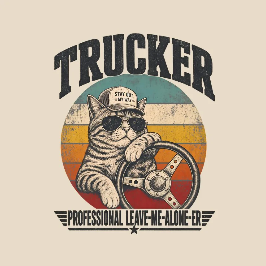 Trucker Professional Leave-Me-Alone-Er Cat Design — funny cat tote bag