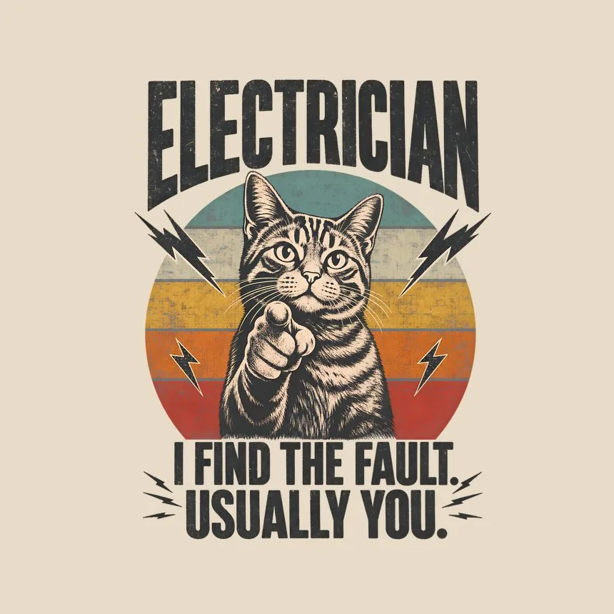 Electrician I Find The Fault. Usually You — funny cat tote bag