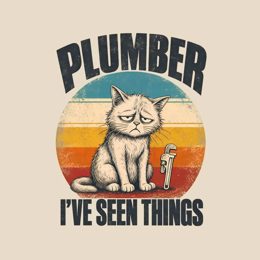 Plumber I'Ve Seen Things Retro Cat Design — funny cat tote bag