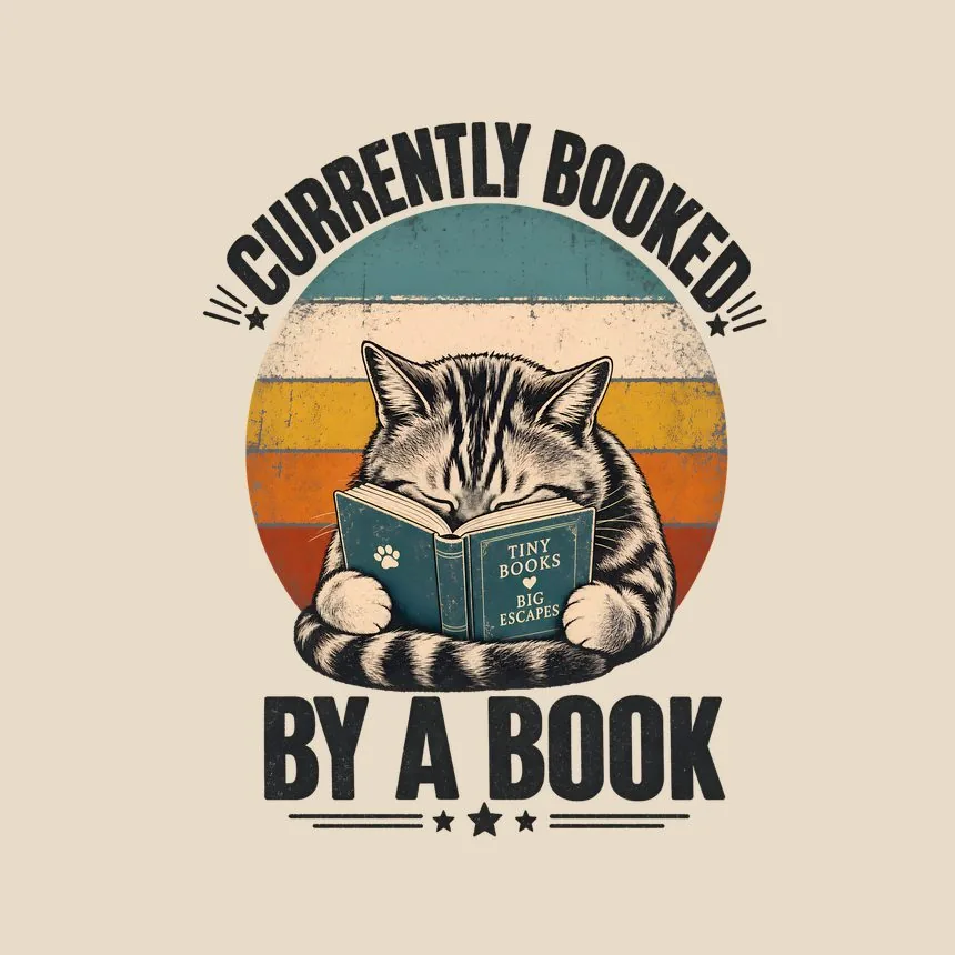 Currently Booked By A Book Retro Cat Design — funny cat tote bag