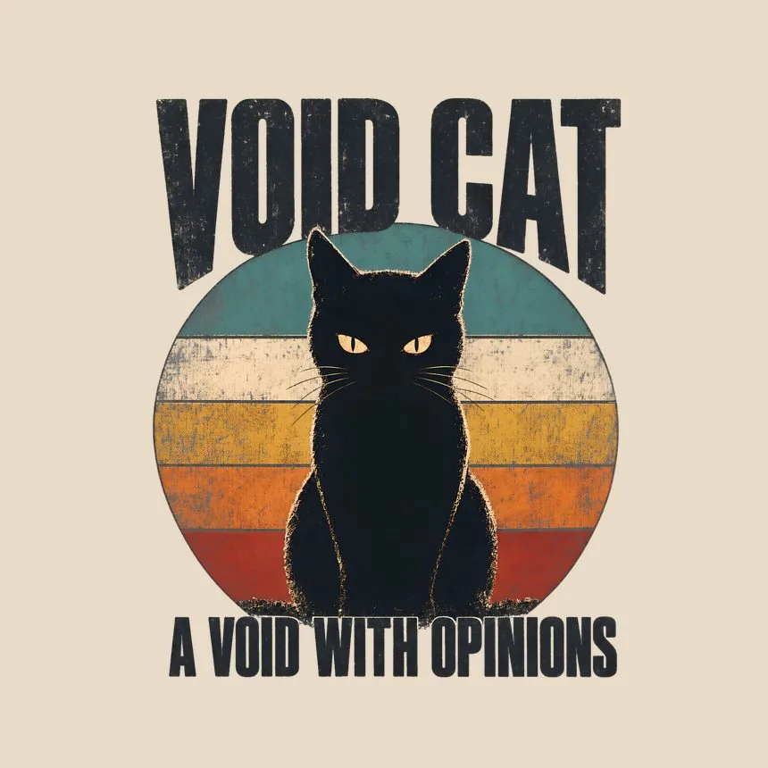 Void Cat A Void With Opinions Retro Cat Design — funny cat tote bag
