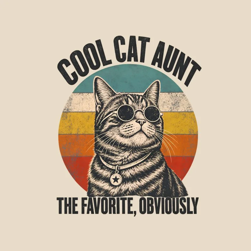 Cool Cat Aunt The Favorite, Obviously Cat Design — funny cat tote bag
