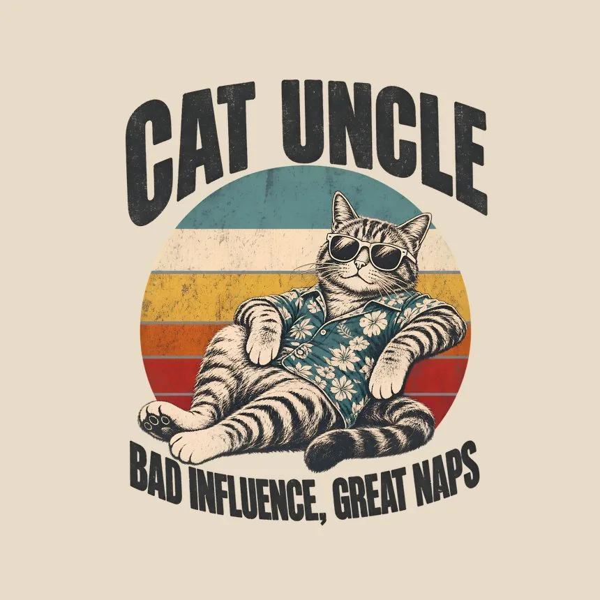 Cat Uncle Bad Influence, Great Naps Cat Design — funny cat tote bag