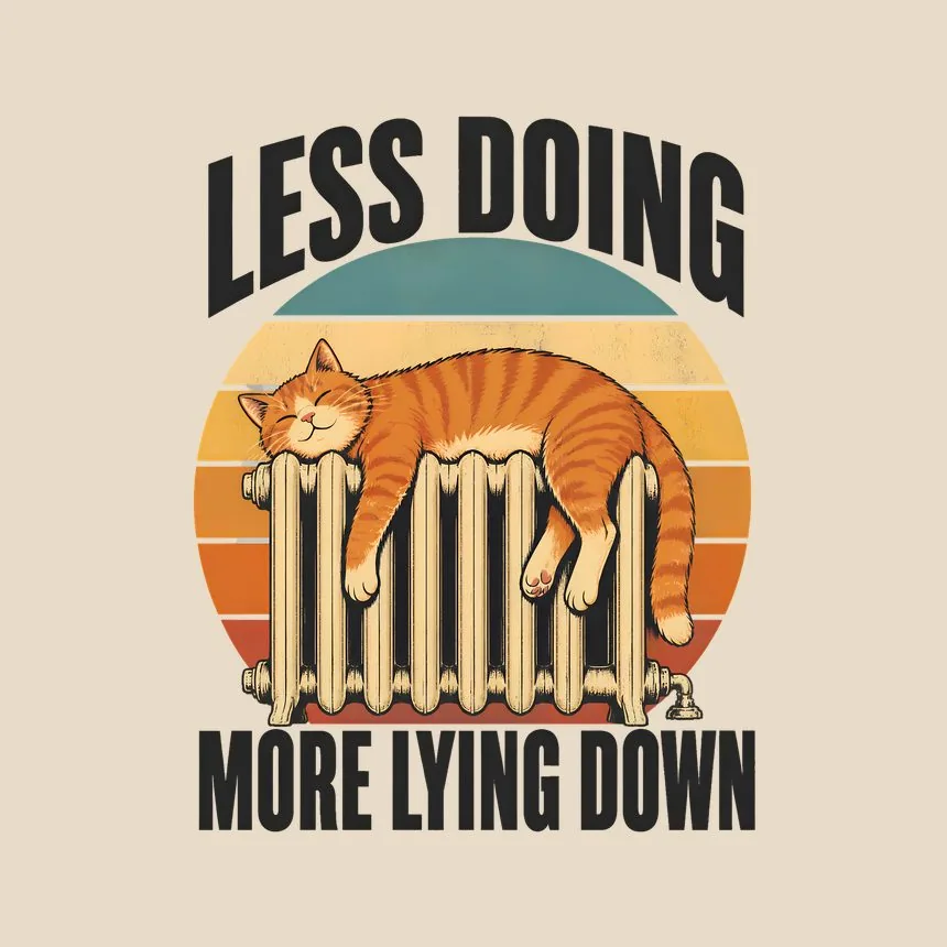 Less Doing More Lying Down Cat — funny cat tote bag