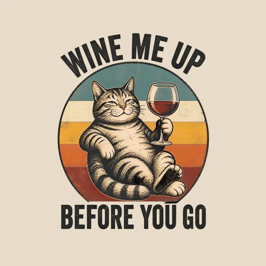 Wine Me Up Before You Go Cat — funny cat tote bag