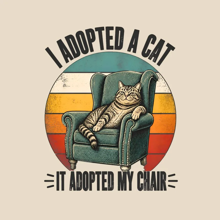 I Adopted A Cat It Adopted My Chair — funny cat tote bag
