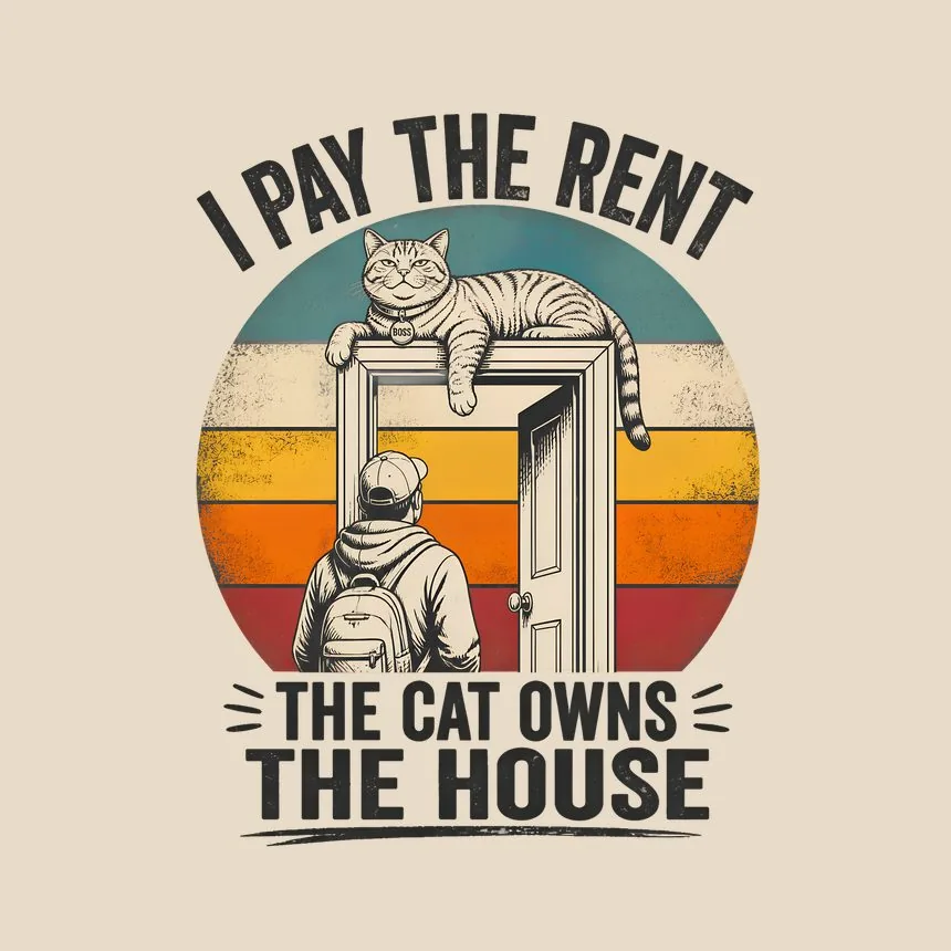 I Pay The Rent The Cat Owns The House — funny cat tote bag