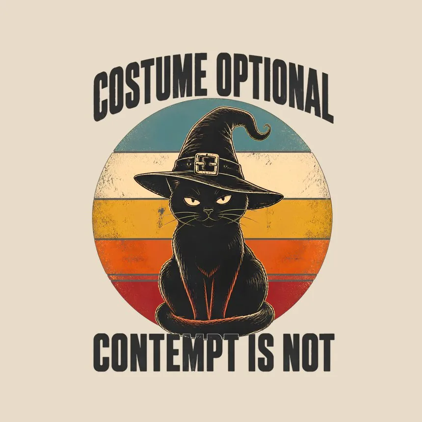 Costume Optional Contempt Not Halloween Cat — funny cat tote bag
