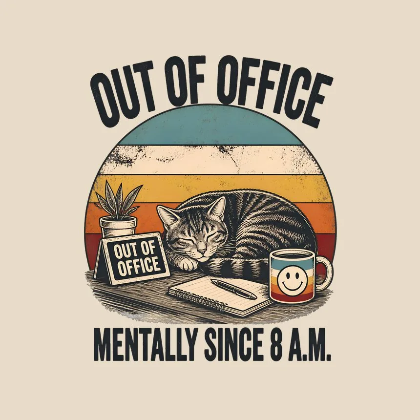 Out Of Office Mentally Cat — funny cat tote bag