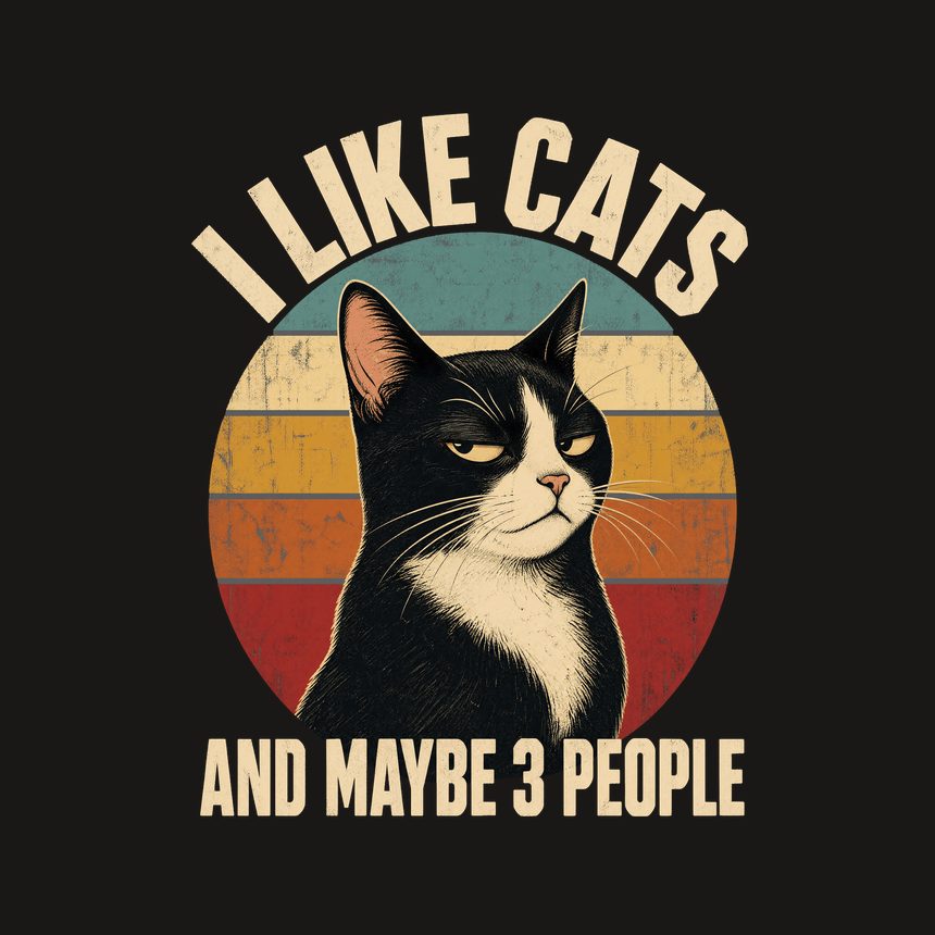 I Like Cats And Maybe 3 People Retro Cat — funny cat tumbler