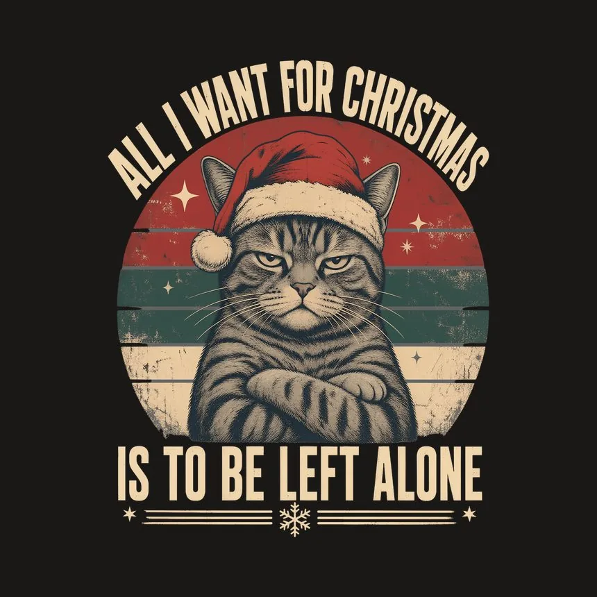 All I Want Is To Be Left Alone Holiday Cat — funny cat tumbler