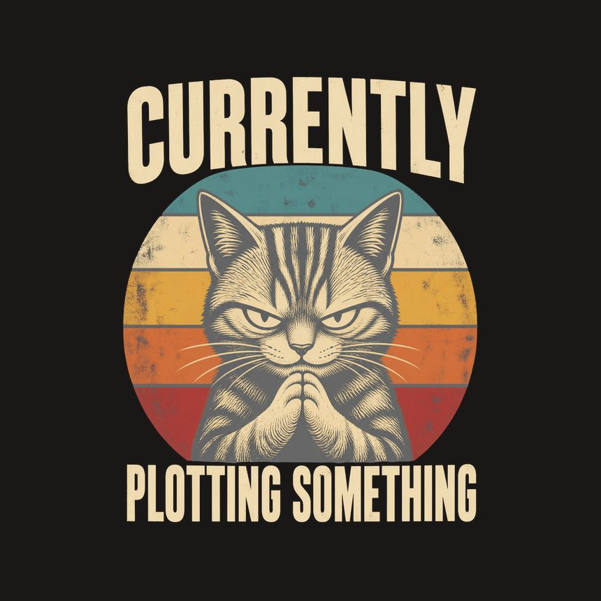 Currently Plotting Something Sneaky Cat Retro — funny cat tumbler