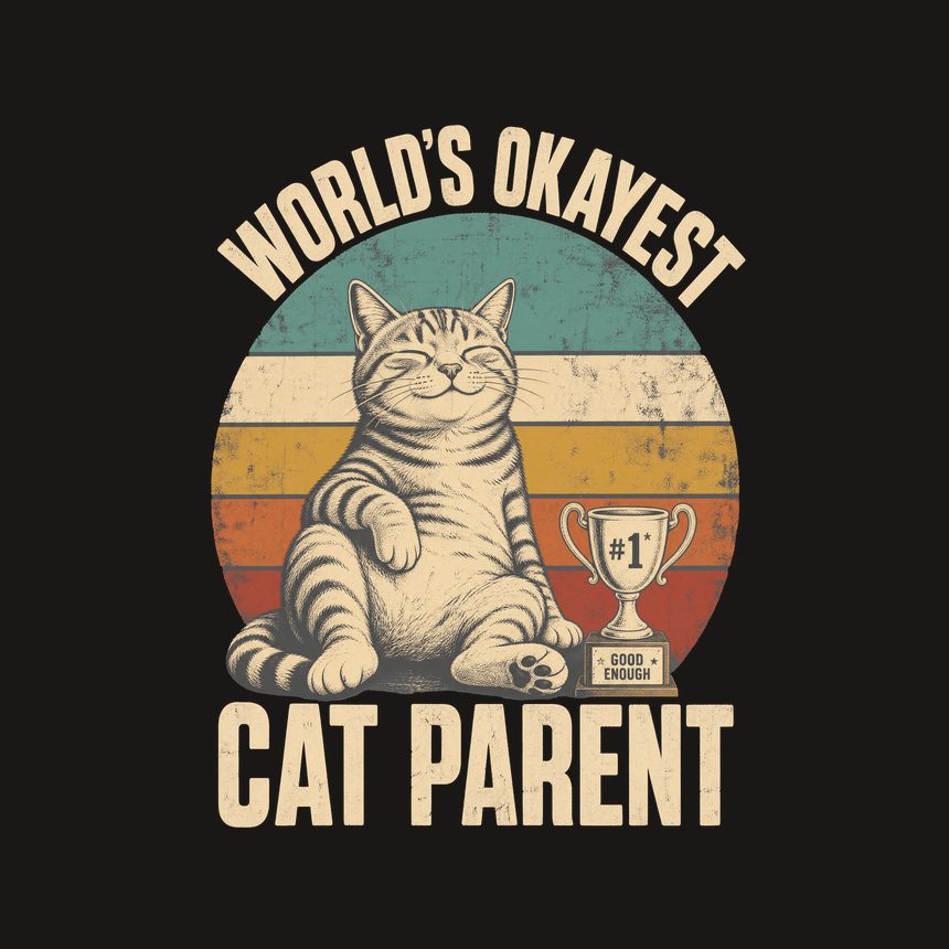 Worlds Okayest Cat Parent Retro Cat Design — funny cat tumbler