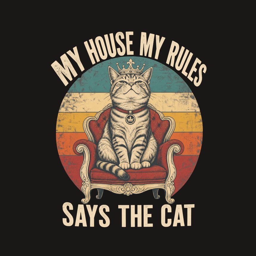 My House My Rules Says The Cat Retro Design — funny cat tumbler