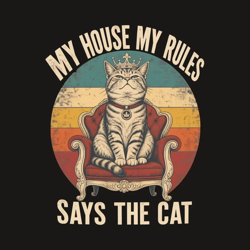 My House My Rules Says The Cat Retro — funny cat tumbler