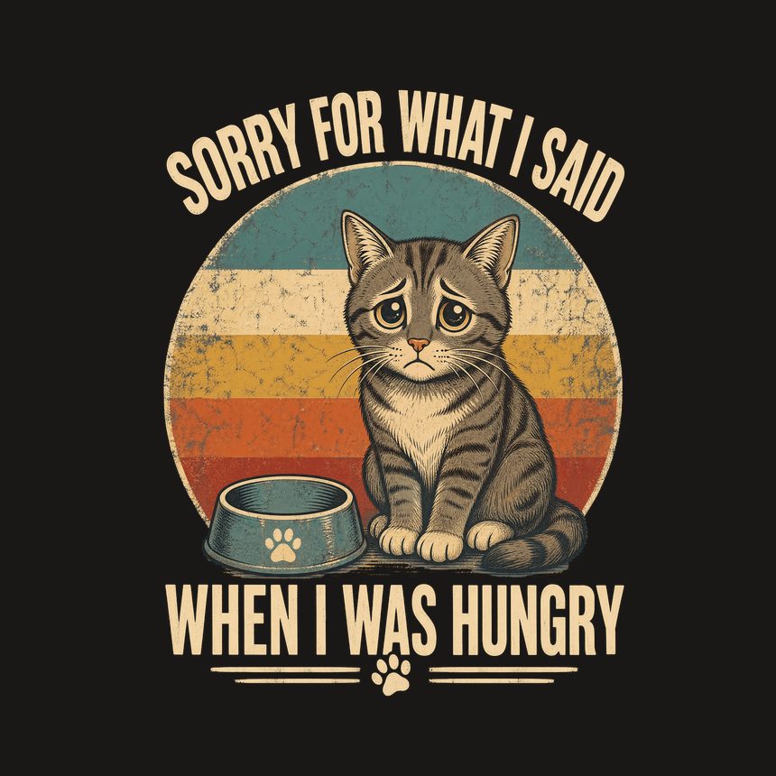 Sorry For What I Said When Hungry Cat Retro — funny cat tumbler