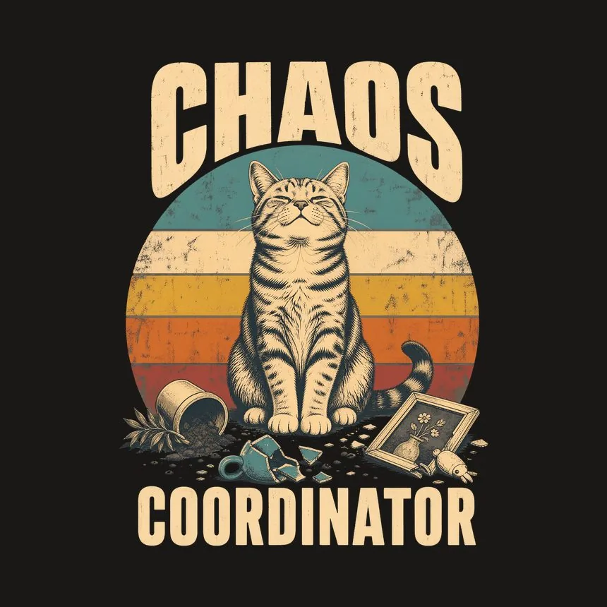 Chaos Coordinator Mischief Cat Retro — funny cat tumbler