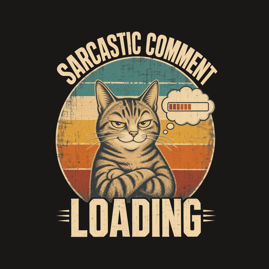 Sarcastic Comment Loading Sassy Cat Retro — funny cat tumbler