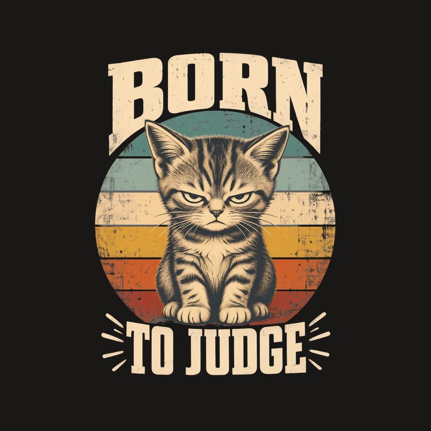 Born To Judge Sassy Kitten Retro Design — funny cat tumbler