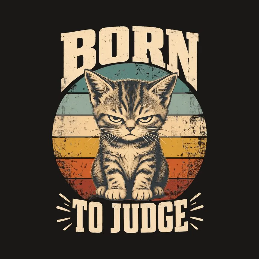 Born To Judge Sassy Kitten Retro — funny cat tumbler