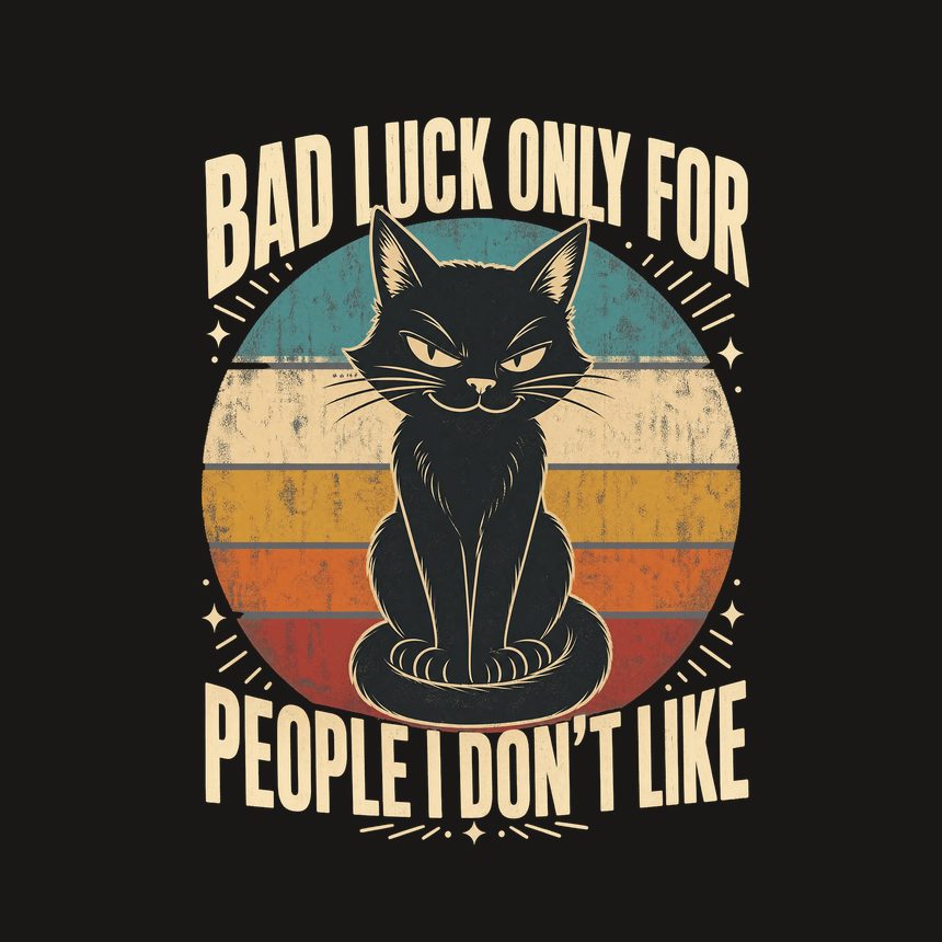 Bad Luck For People I Dislike Black Cat Retro — funny cat tumbler