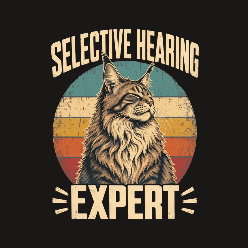 Selective Hearing Expert Maine Coon Retro — funny cat tumbler