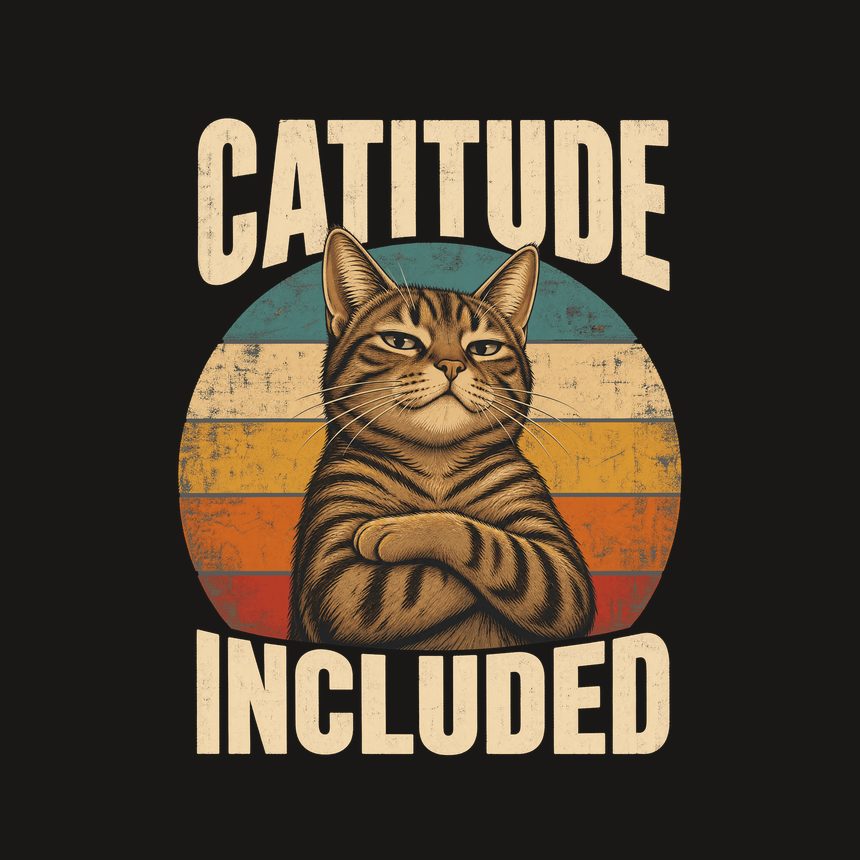 Catitude Included Sassy Tabby Cat Retro — funny cat tumbler