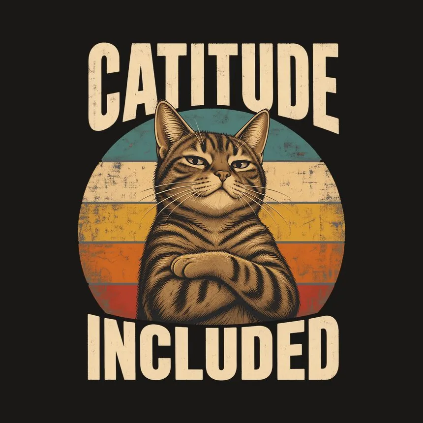 Catitude Included Sassy Tabby Cat Retro — funny cat tumbler