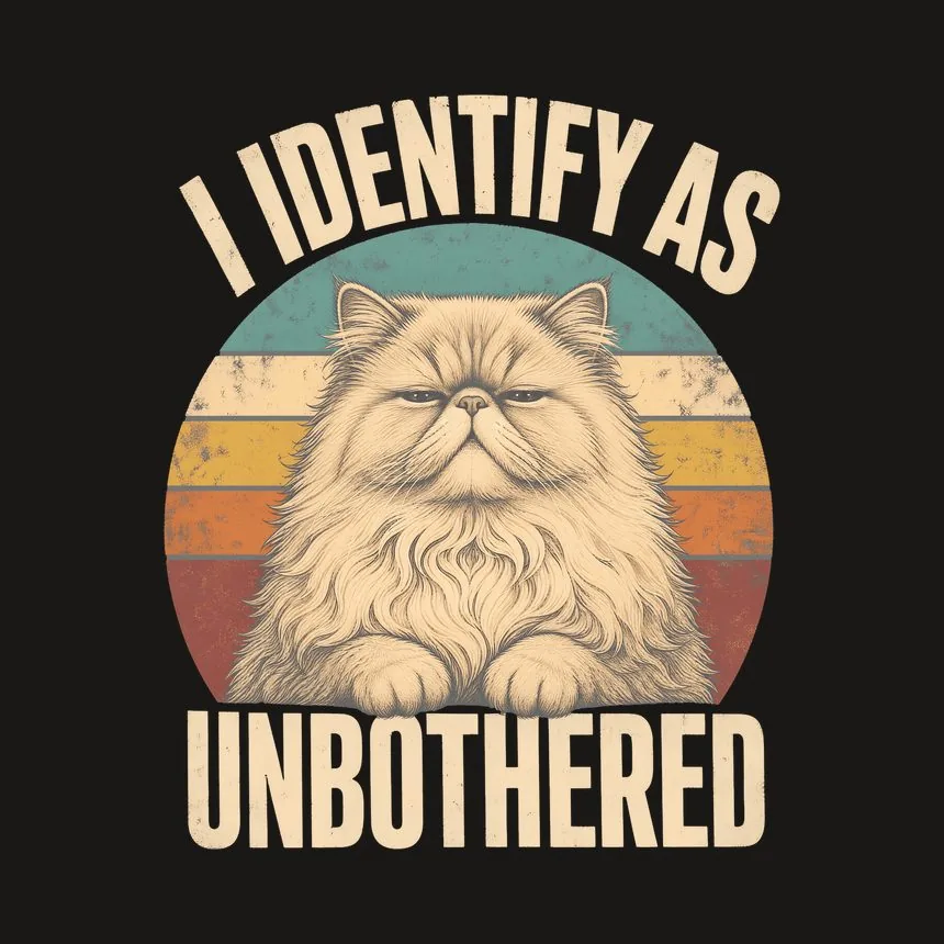 I Identify As Unbothered Persian Cat Retro — funny cat tumbler