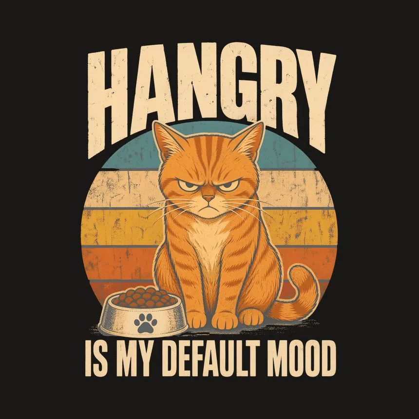Hangry Is My Default Mood Cat Retro — funny cat tumbler