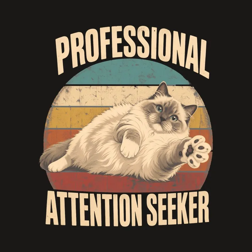 Professional Attention Seeker Cat Retro — funny cat tumbler