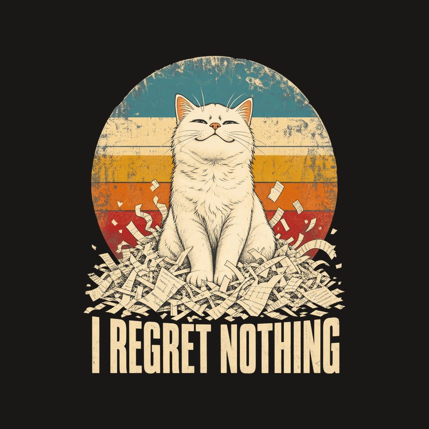 I Regret Nothing Mischievous Cat Retro — funny cat tumbler
