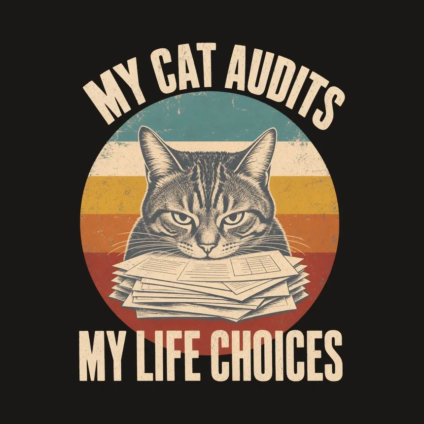 My Cat Audits My Life Choices Retro Cat Design — funny cat tumbler