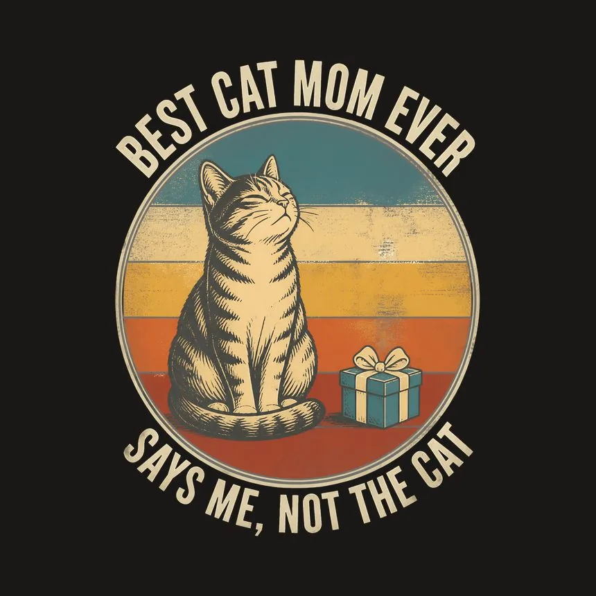 Cat Mom Ever Says Me, Not The Cat Retro Cat On Retro Sunset — funny cat tumbler