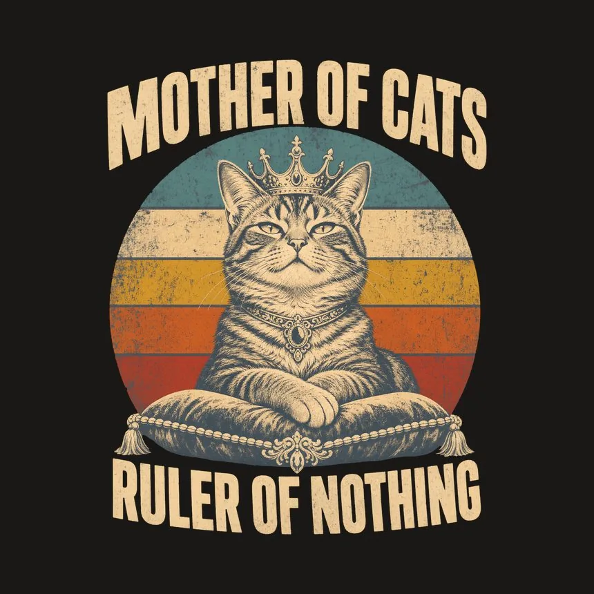 Mother Of Cats Ruler Of Nothing Retro Cat Design — funny cat tumbler