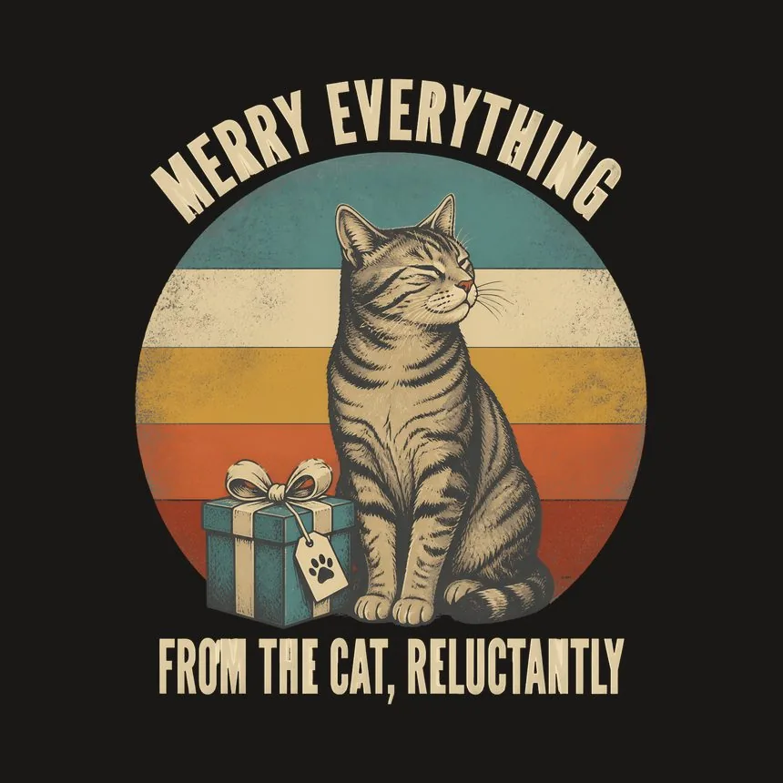 Merry Everything From The Cat, Reluctantly — funny cat tumbler