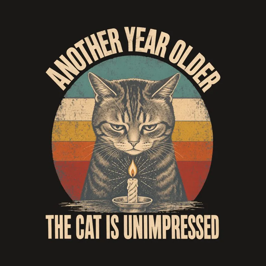 Another Year Older The Cat Is Unimpressed — funny cat tumbler