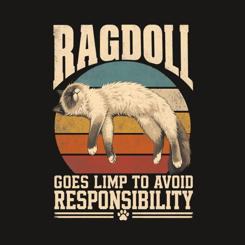 Ragdoll Goes Limp To Avoid Responsibility — funny cat tumbler