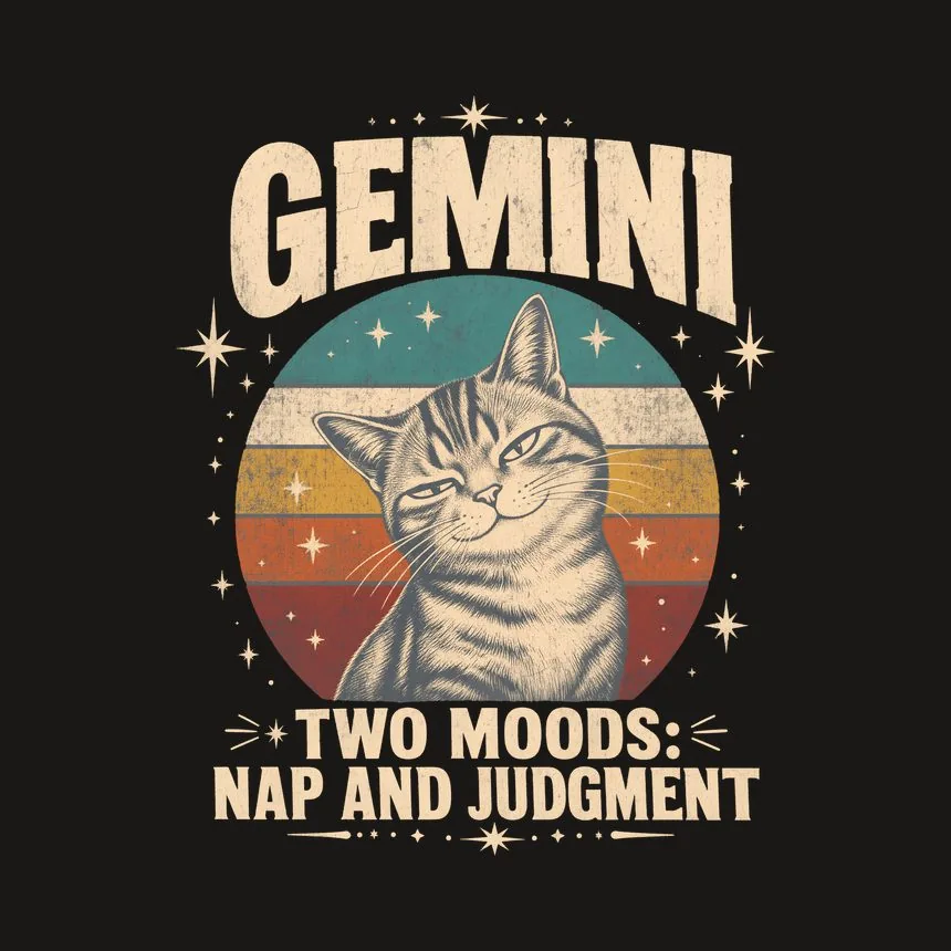 Gemini Two Moods Nap And Judgment Cat Design — funny cat tumbler