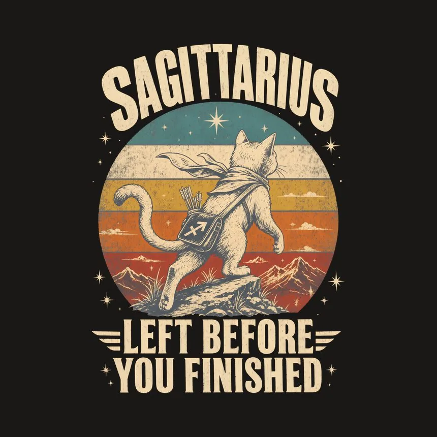 Sagittarius Left Before You Finished Cat Design — funny cat tumbler