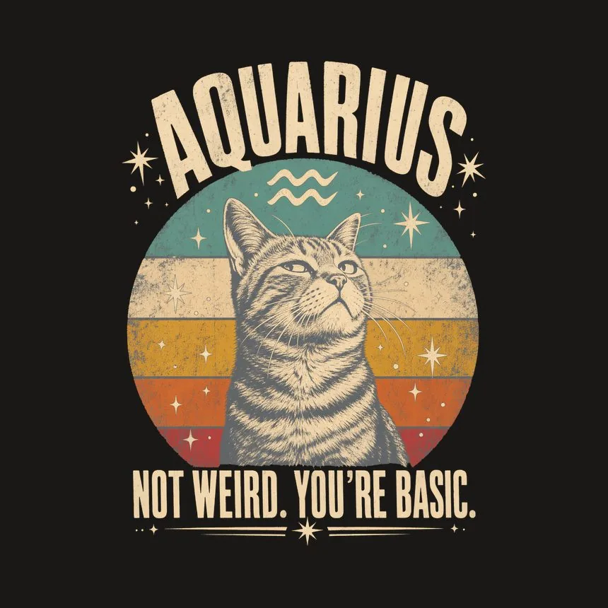 Aquarius Not Weird. You'Re Basic. Retro Cat Design — funny cat tumbler