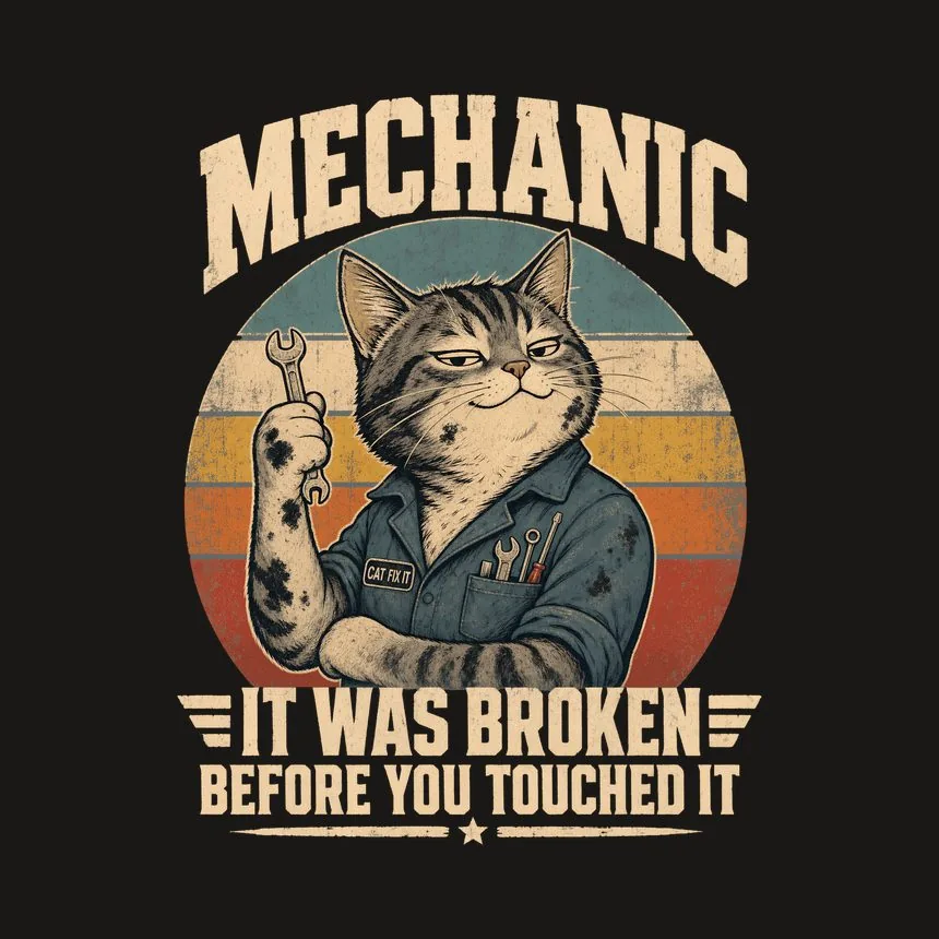 Mechanic It Was Broken Before You Touched It — funny cat tumbler