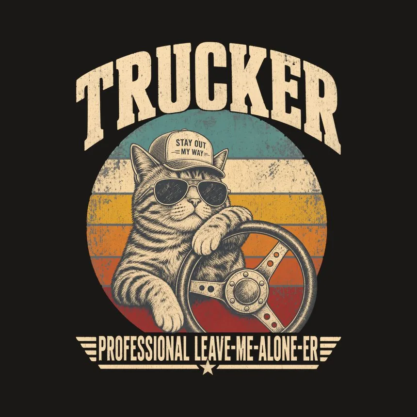 Trucker Professional Leave-Me-Alone-Er Cat Design — funny cat tumbler