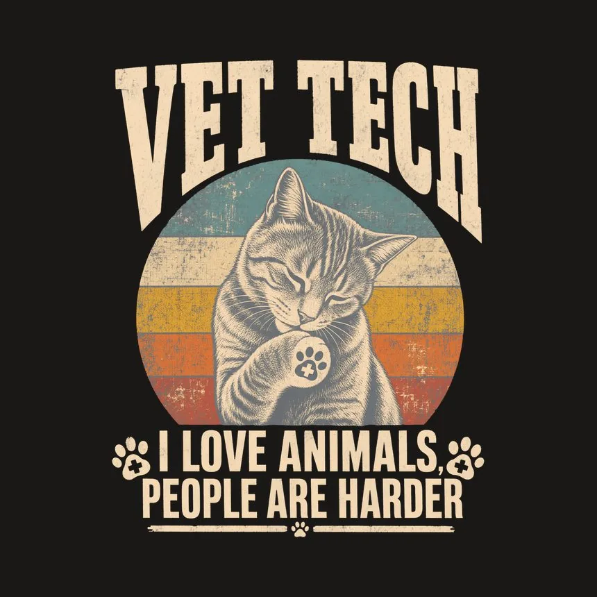 Vet Tech I Love Animals, People Are Harder — funny cat tumbler