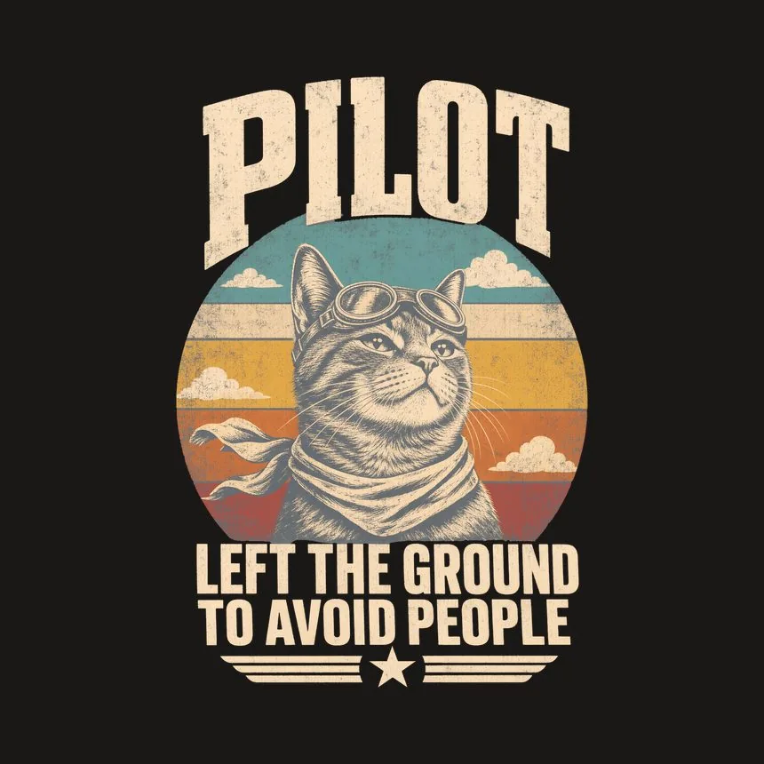 Pilot Left The Ground To Avoid People Cat Design — funny cat tumbler