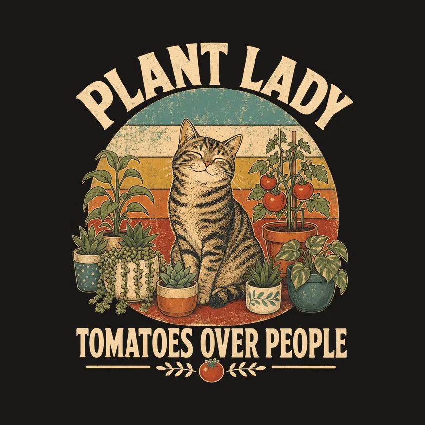 Plant Lady Tomatoes Over People Retro Cat Design — funny cat tumbler