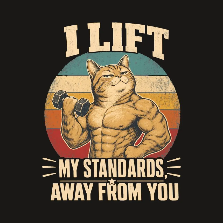 I Lift My Standards, Away From You Cat Design — funny cat tumbler