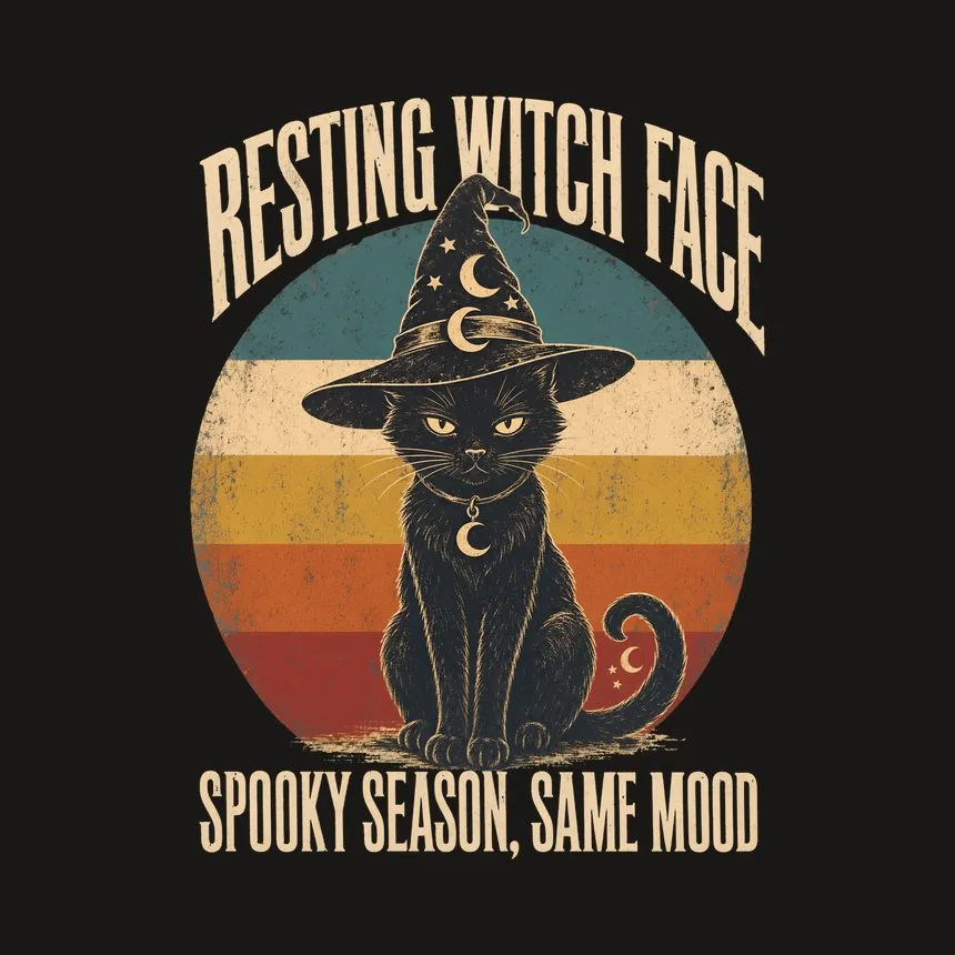 Resting Witch Face Spooky Season, Same Mood — funny cat tumbler