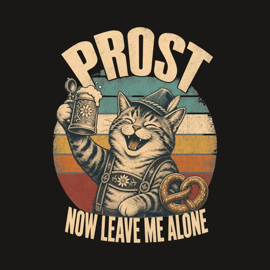 Prost Now Leave Me Alone Retro Cat Design — funny cat tumbler